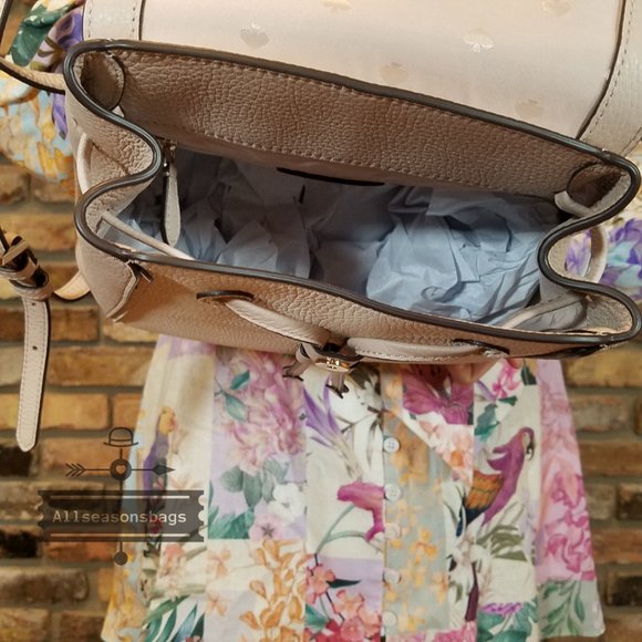 Kate spade Medium Flap Backpack Leila Beige White - Picture 13 of 13
